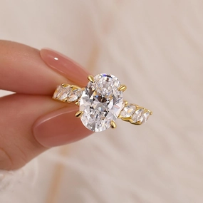 Party Outfit Modern Piece Unique 4.5Ct Oval Cut Engagement Ring Travel Ring In Sterling Silver