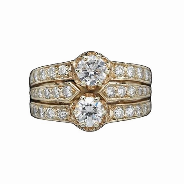 Dynamic Accent Diamond Wedding Ring