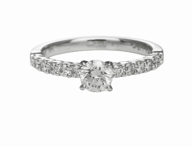 Minimal Harmony Refund Available 14 Karat White Gold Solitaire Engagement Ring (.85cttw)