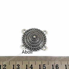 Crafted Accent Silver conical circle connector four way Charm CHMS90 1 charm