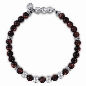 Unlimited Composite Sterling Silver and 6mm Tiger Eye Beaded Bracelet