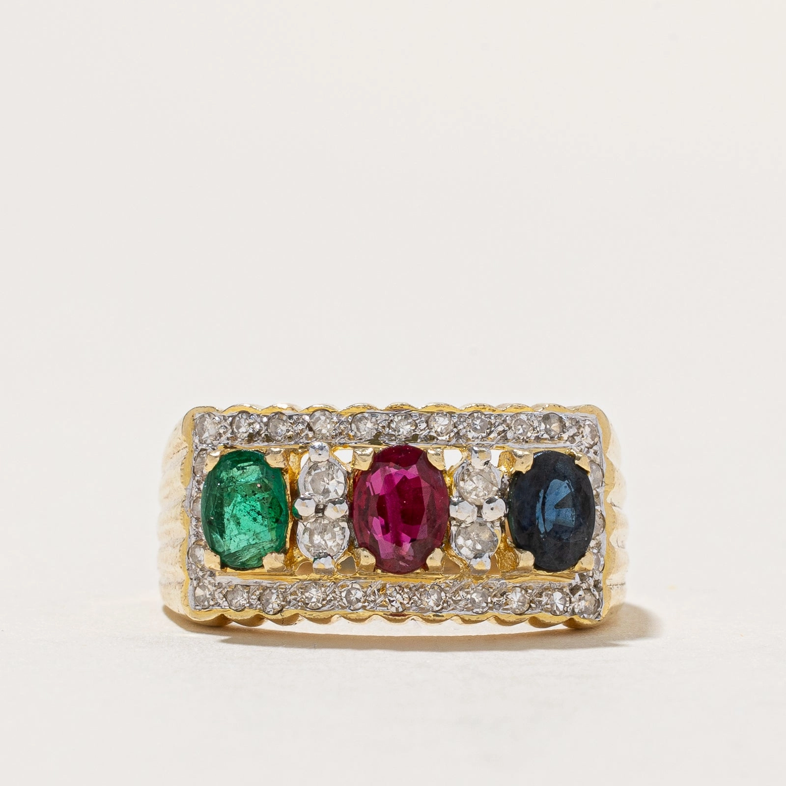 Multi Gemstone & Diamond Ring | 1.20ctw, 0.30ctw | SZ 8.5 Fashion Accessory Anniversary Gift