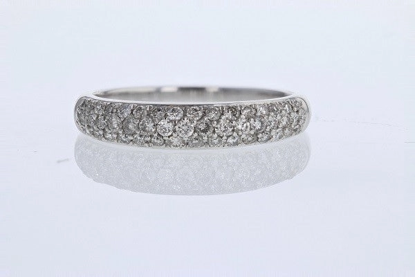 Everlasting Beauty Multi Row Pave Set .5 Cttw Diamond Ring 14k White Gold