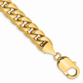 14K 8 inch 9.3mm Semi-Solid Miami Cuban with Lobster Clasp Bracelet Extraordinary design