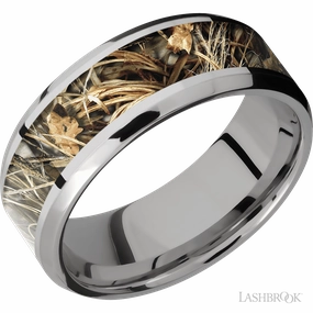 Realtree Max4 Camouflage Wedding Band Titanium 8mm Wide Artisan Object Trendy Art