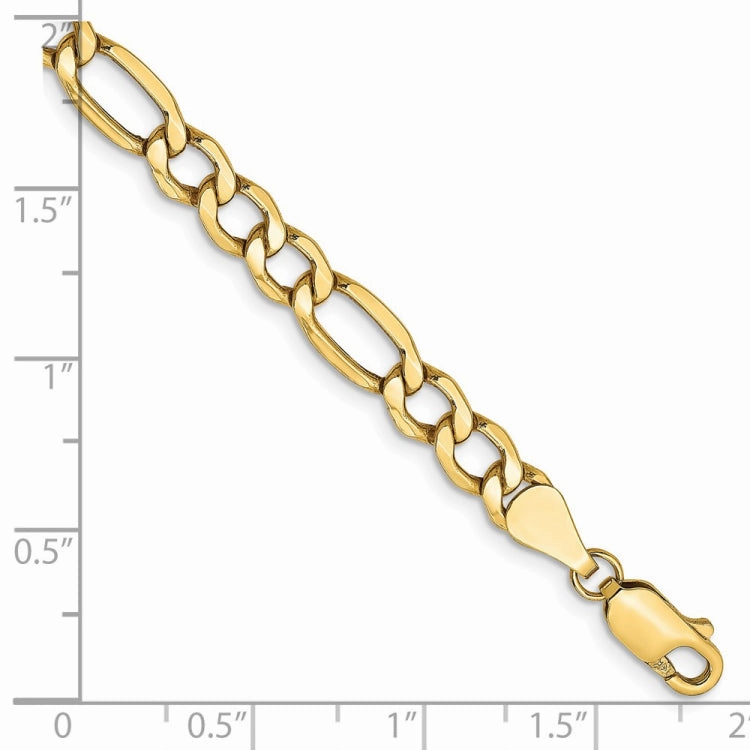 14K 8 inch 5.75mm Semi-Solid Figaro with Lobster Clasp Bracelet highly recommended Made-For-You Vision