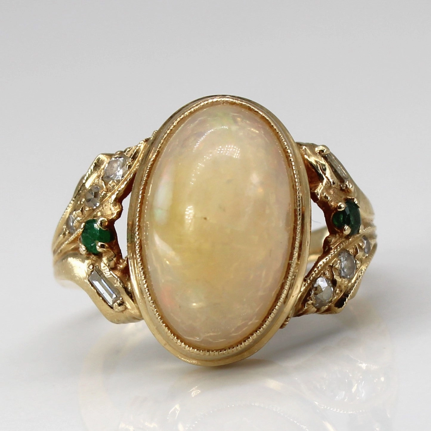 Opal & Multi Gemstones Ring | 5.00ct | 0.04ctw | 0.02ctw | SZ 5 | Luminous Look