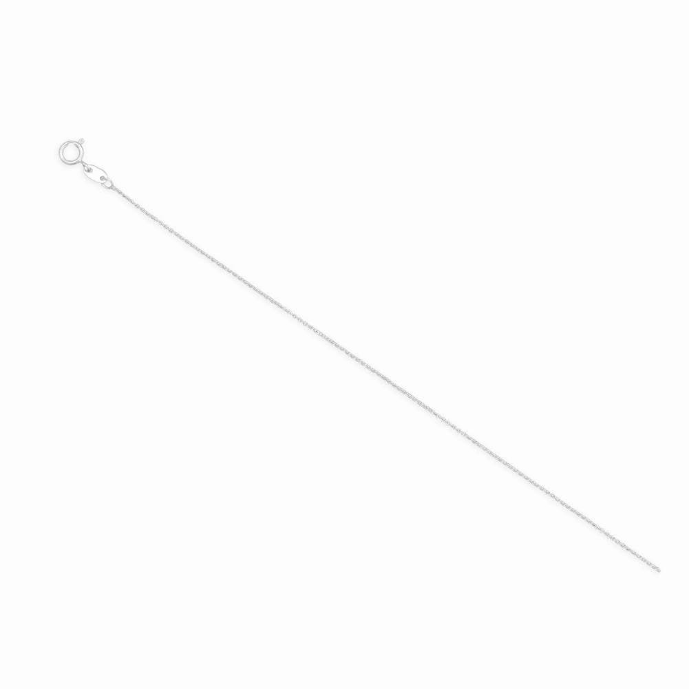 Distinctive Touch Pieces Fashion Trend Open Cable Chain Necklace 0.6mm Wide 020 Sterling Silver