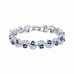 Blue Cubic Zirconia Tennis Bracelet Everyday Touch