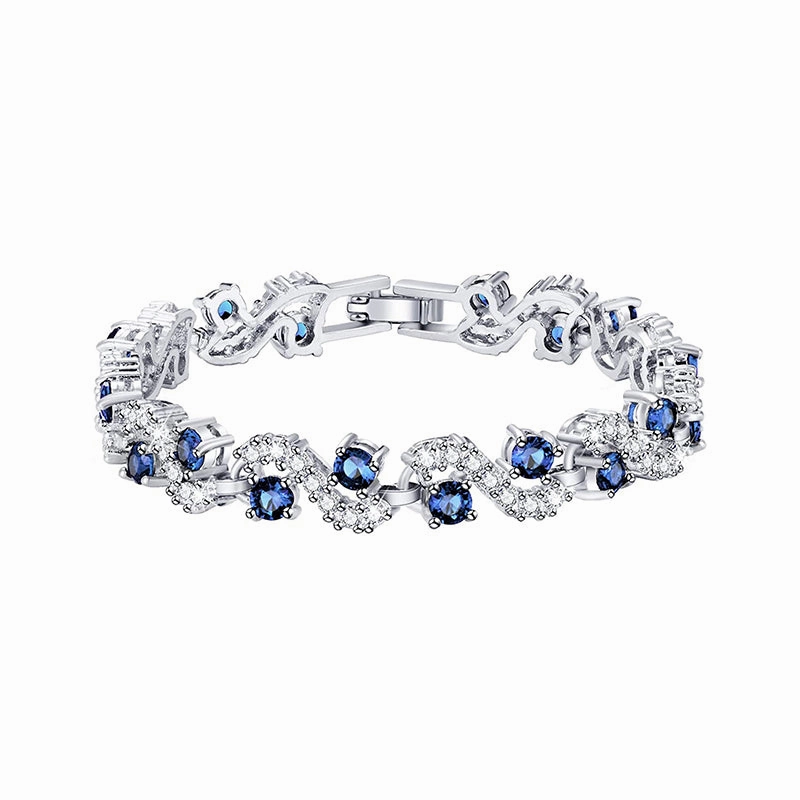 Blue Cubic Zirconia Tennis Bracelet Everyday Touch