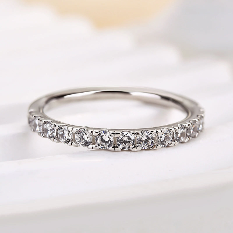 Everyday Favorite New Arrival Louily Round Cut Half Eternity Women's Wedding Band