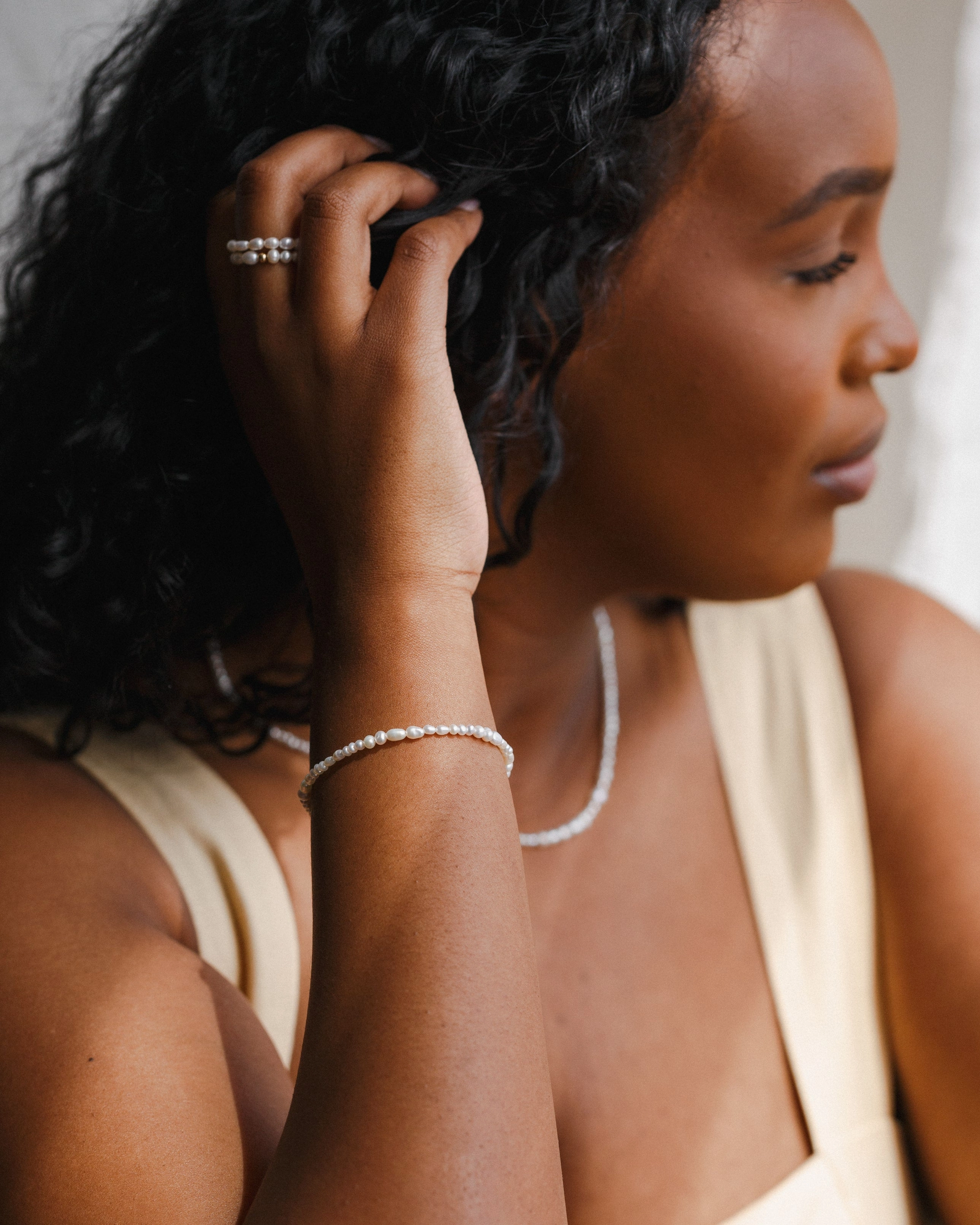 Organic Pearl Strand Bracelet Yoga Companion