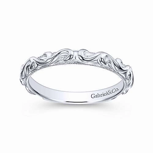 Ornate Wedding Band 14K White Gold 148B | Mullen Jewelers Contemporary Trinket