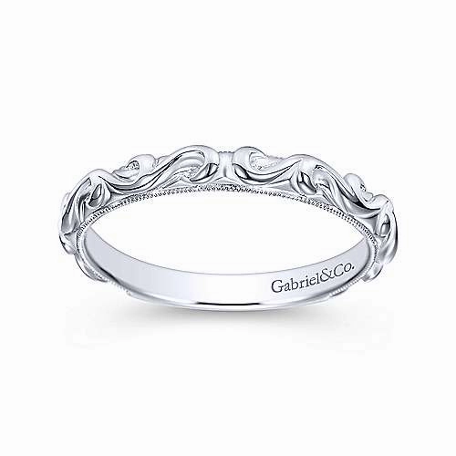 Ornate Wedding Band 14K White Gold 148B | Mullen Jewelers Family Gift