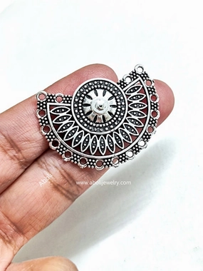 Oxidised silver bali pendant chandbali earrings component SP33 Everyday Feature