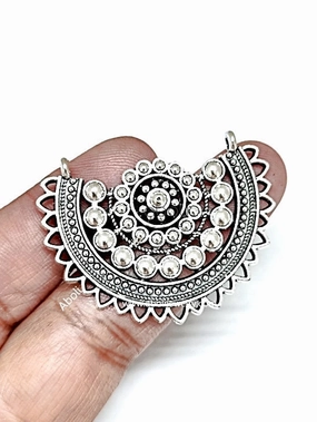 Oxidised silver chandbali earrings connector pendant SP34 Glow Up Look