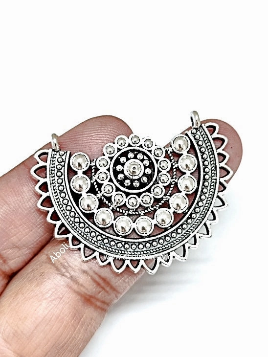 Oxidised silver chandbali earrings connector pendant SP34 Glow Up Look