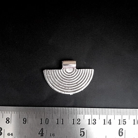 Weekend Ready Oxidised silver half circle tribal pendant earrings findings SP202