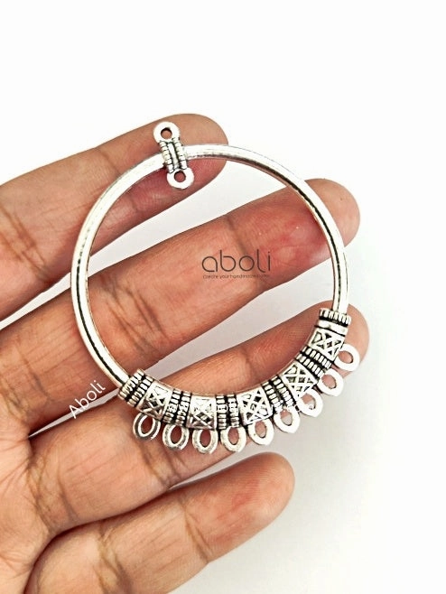 Vivid Glow everyday elegance Oxidised silver hoop connector necklace earrings hoop SP25