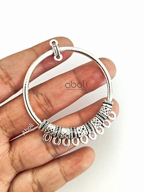 Vivid Glow everyday elegance Oxidised silver hoop connector necklace earrings hoop SP25