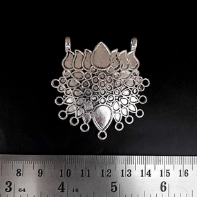 Oxidised silver lotus pendant resin tray bezel SP222 Fashion pieces