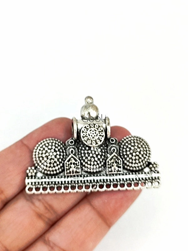 Oxidised silver mangalsutra pendant SP38 Delicate Frame Sleek Texture