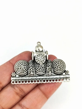 Oxidised silver mangalsutra pendant SP38 Delicate Frame Sleek Texture