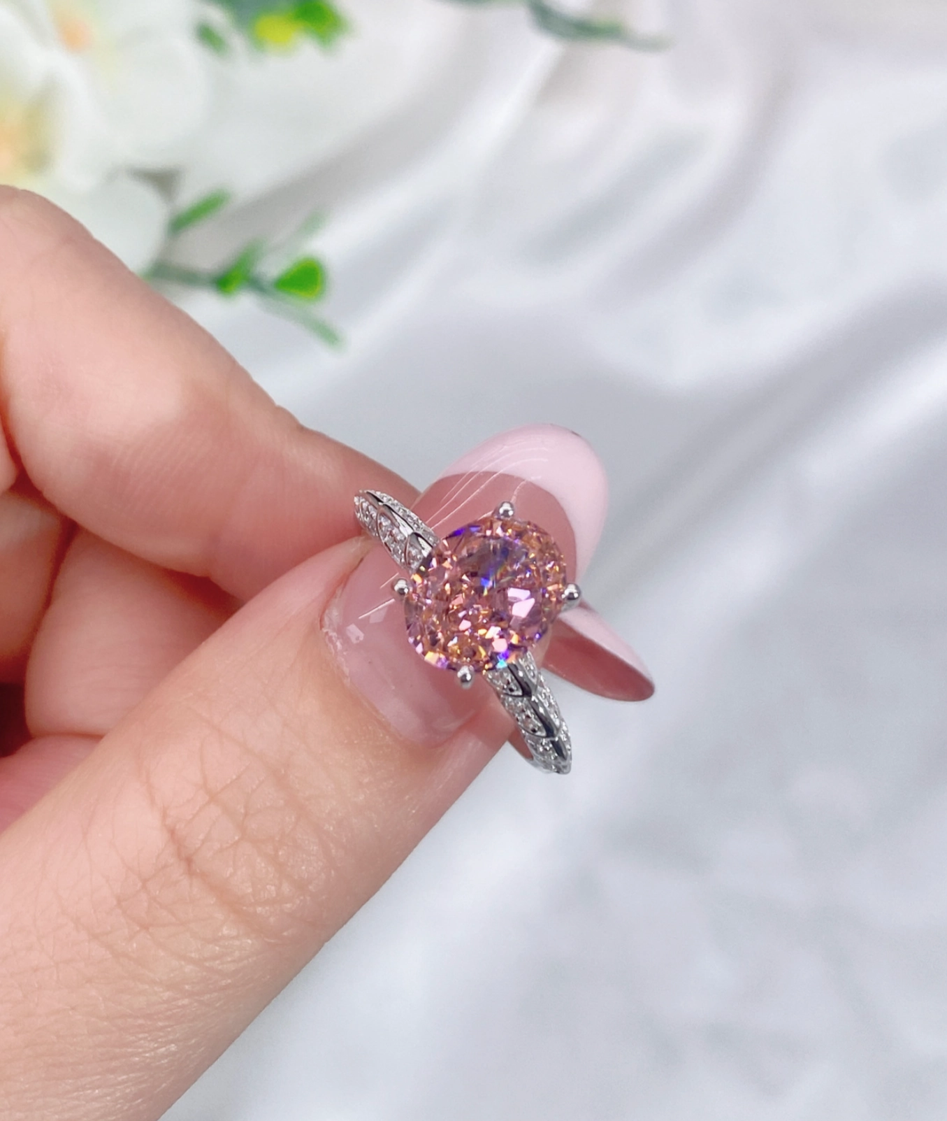 Padparascha Oval Ring | S925 Fantastic Adornment