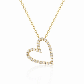 Sterling Silver 16mm Angled Heart On Adjustable Chain Necklace Refined Feature Graceful Highlight