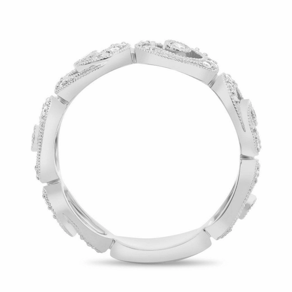 SWIRLING MILGRAIN DIAMOND BAND Refined Harmony Sleek Design