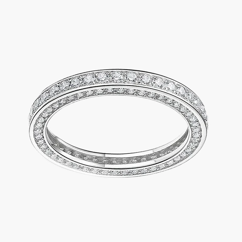 Pav?? Cubic Zirconia Eternity Ring Office Accent Modern Fit