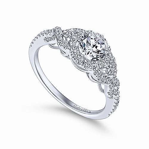 Pave Criss-Cross Shank Diamond Engagement Ring with Halo 460A Heritage Gift Lightweight accessory