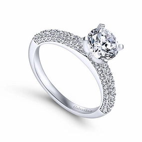 Luxury Trinket Comfortable Craft Pave Multi-Row Round Diamond Ring .34Cttw 14K White Gold