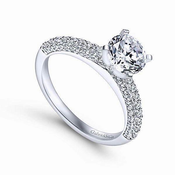 Pave Multi-Row Round Diamond Ring .34Cttw 14K White Gold Beach Wear