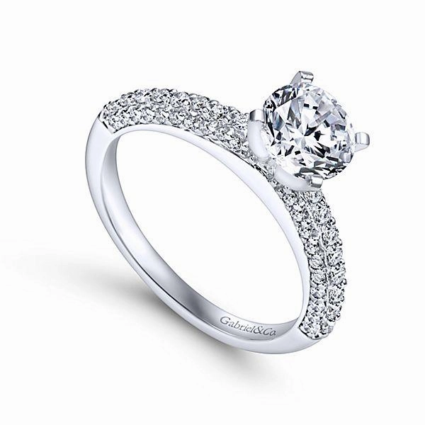 Polished Touch Minimal accessory Pave Multi-Row Round Diamond Ring .34Cttw 14K White Gold