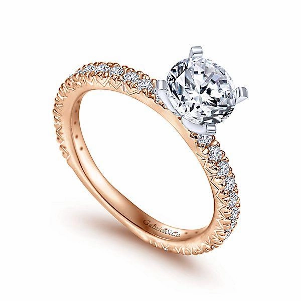 Refined Motion Pave Set Classic Diamond Ring  .39 Cttw 14K Rose Gold 34A