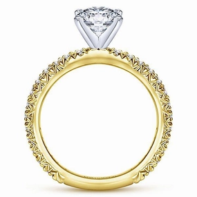 Pave Set Classic Round Diamond Ring  .39 Cttw 14K Gold 34A Chic Present Seasonal Trend