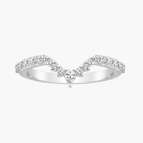 Fashion Accessory Pear and Crown Stackable Curved Engagement Rings