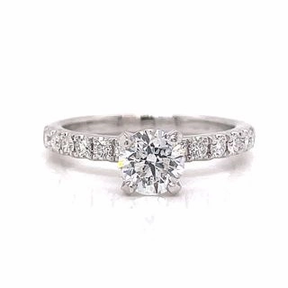 Artisan Shape Adjustable Fit 14 Karat White Gold Straight Engagement Ring (1.02cttw)