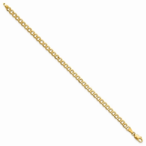 14K 7 inch 4.3mm Semi-Solid Curb with Lobster Clasp Bracelet Outstanding Element