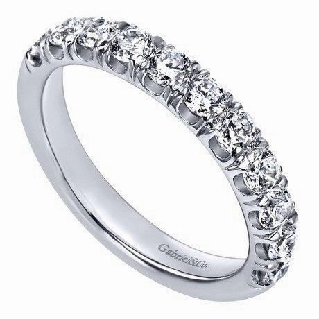 Eternal Piece Physical Store Platinum French Pave Diamond Wedding Band 1.00 Cttw