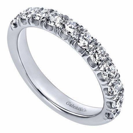 Youth Accessory Platinum French Pave Diamond Wedding Band 1.00 Cttw