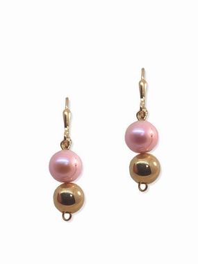 True Accent Shiny Creations Pink Cultured Freshwater 9mm Pearl Earrings Gold-plated