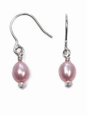 Allure Accent Luxury Accessories Pink Cultured Freshwater Pearl and Crystal Earrings Sterling Silver
