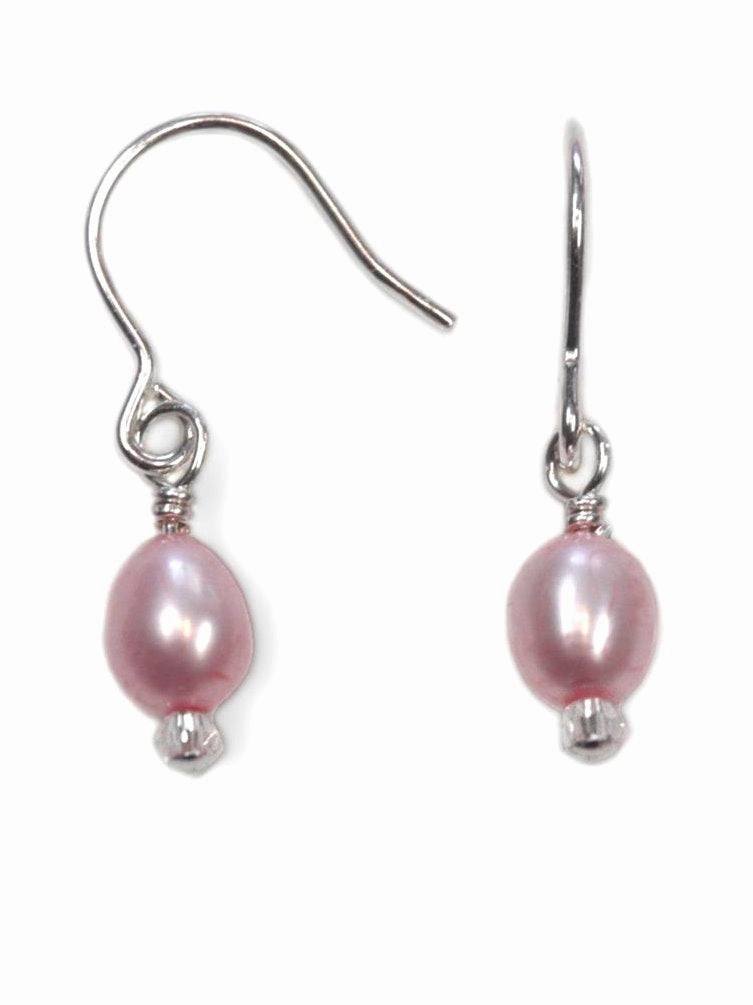 Allure Accent Luxury Accessories Pink Cultured Freshwater Pearl and Crystal Earrings Sterling Silver