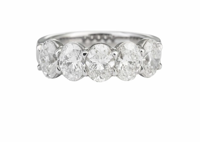Platinum 5-Stone Oval Diamond Anniversary Band (5.01cttw) Evening Spark Eternal Expression