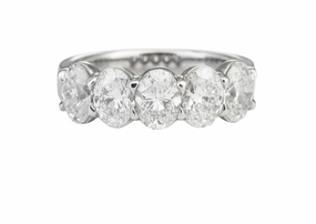 Platinum 5-Stone Oval Diamond Anniversary Band (5.01cttw) Evening Spark Eternal Expression