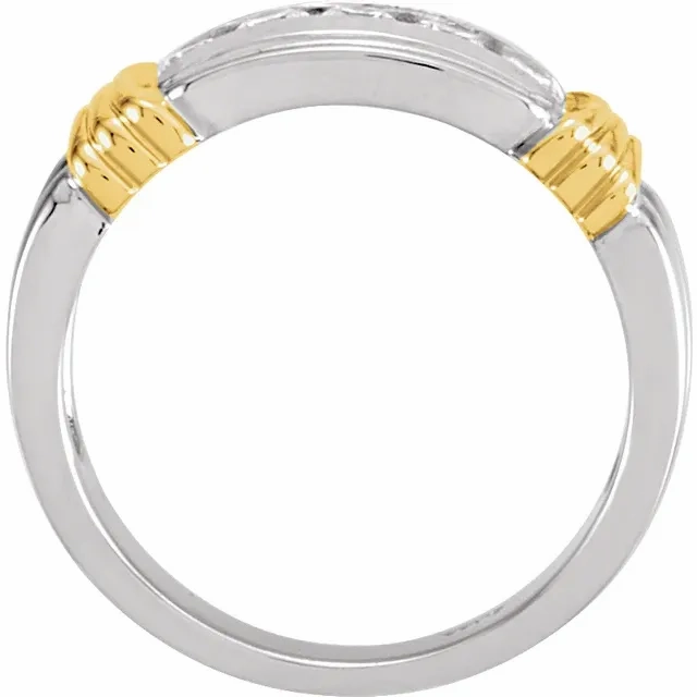 Platinum & 18K Yellow 1/2 CTW Diamond Ladies Band Delicate Detail