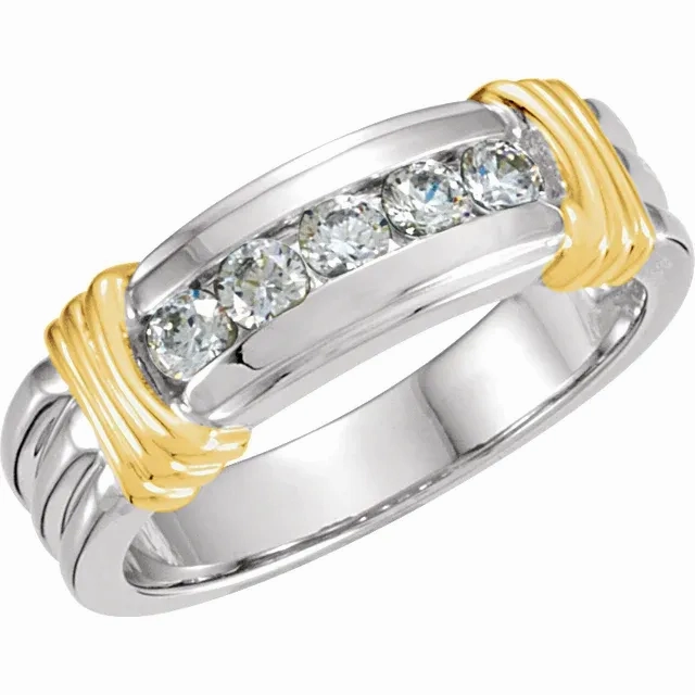 Platinum & 18K Yellow 1/2 CTW Diamond Ladies Band True Elegance Dazzling Jewelry