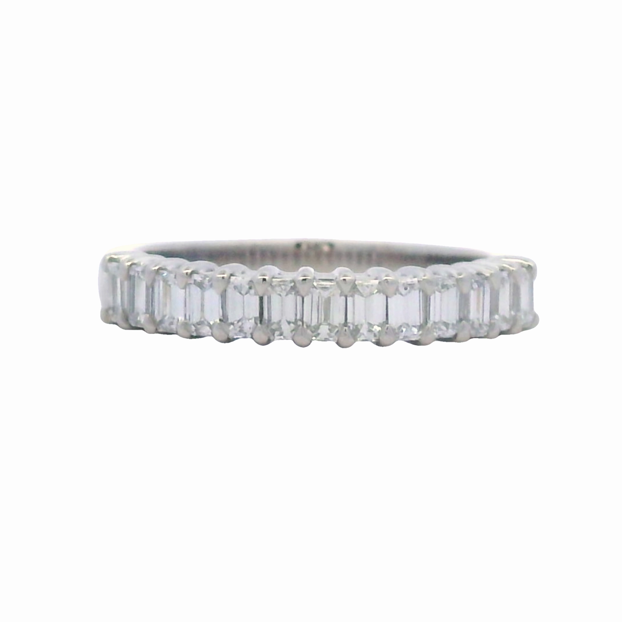 Custom Symbol Platinum Emerald Cut Diamond Anniversary Band - 0.75 Carat Total Weight